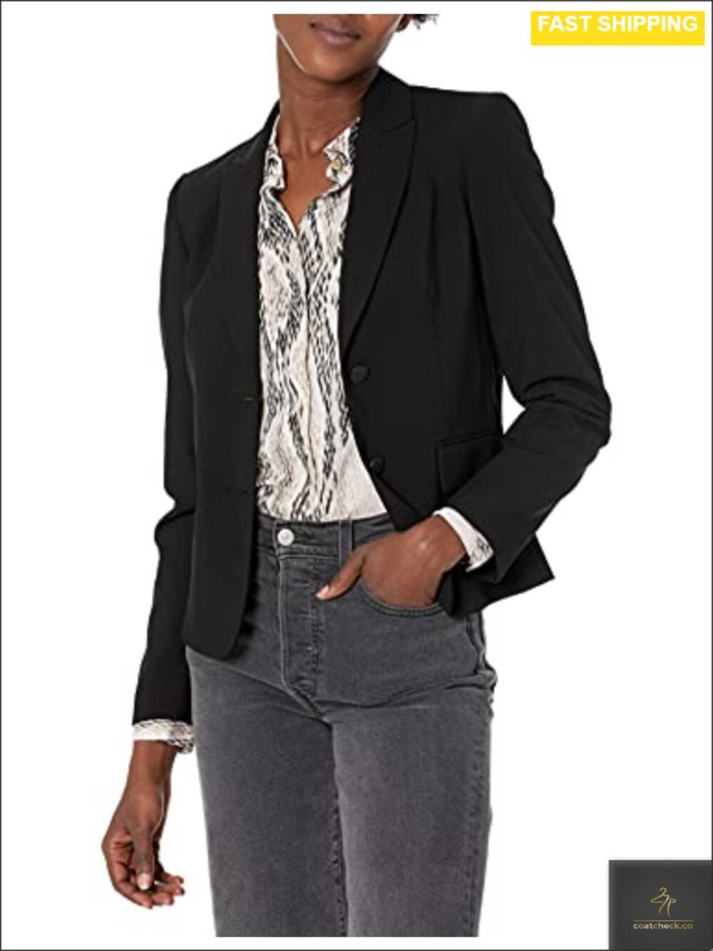 Two-Button Lux Blazer Classic Lapel Flap Pockets Professional